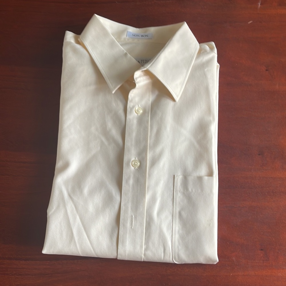 Joseph & Feiss Dress Shirt Size 17 23/33 in Pale Yellow